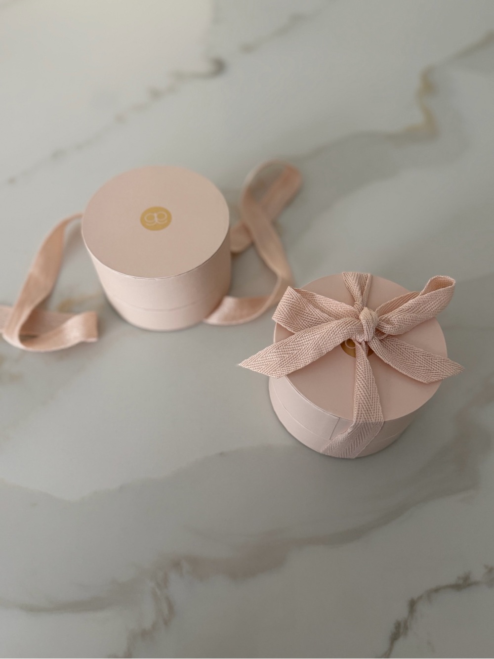 Gorjana Round Pink Gift Boxes with Ribbon
